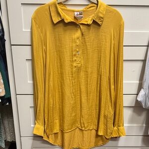 Anthropologie Dolan Left Closet Yellow Button-Up Women's Top medium petite mixed